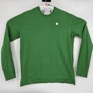 Apple Store Shirt Mens Small Green Logo Employee Staff Pullover Long Sleeve